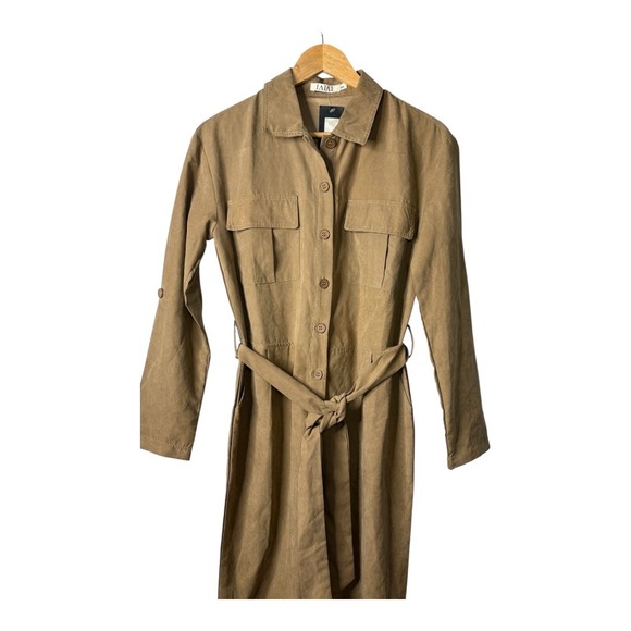 Nasty Gal Jumpsuit Brown Utility Long Sleeve‎ Belted Outfit Women Size Med/Large - Picture 3 of 8